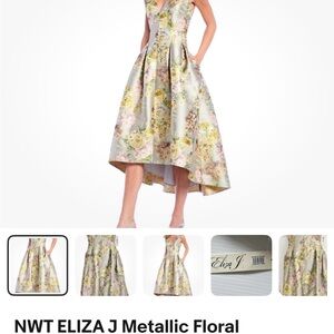 Nordstrom Yellow Gold Strapless Fit and Flare Dress